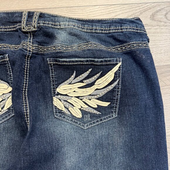 Avenue Blue Jeans Plus Size 20 Embroidered Back Pockets Skinny Stretch Denim - Picture 14 of 16